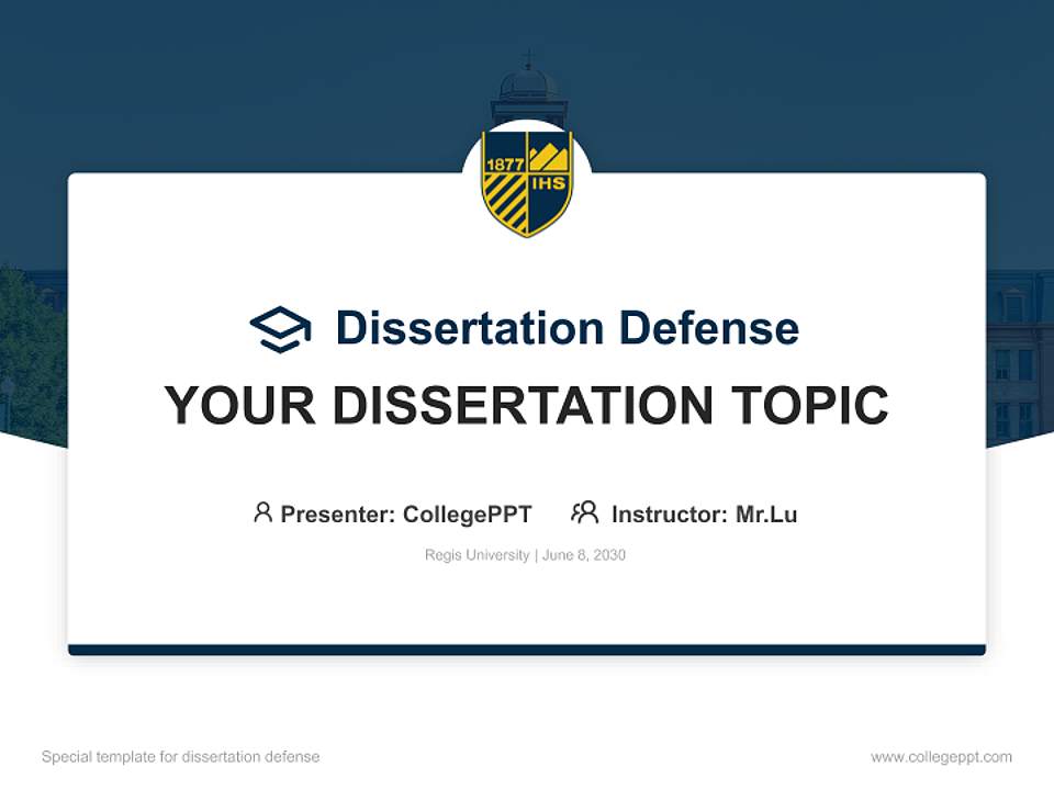 Regis University Graduation Thesis Defense PPT Template4:3 ratio PPT effect preview image7