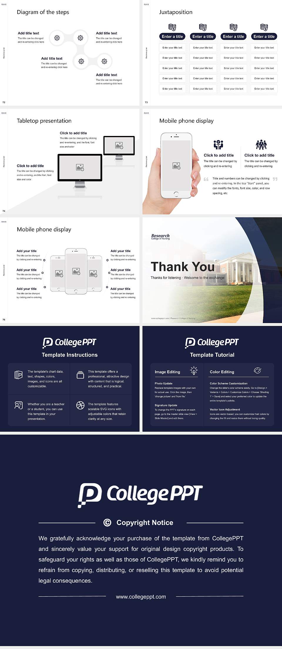 Research College of Nursing Competition/Entrepreneurship Contest PPT Template4:3 ratio PPT effect preview image9