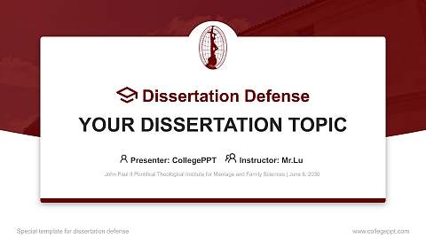 John Paul II Pontifical Theological Institute for Marriage and Family Sciences Graduation Thesis Defense PPT Template
