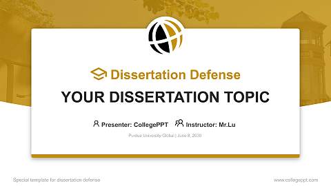 Purdue University Global Graduation Thesis Defense PPT Template