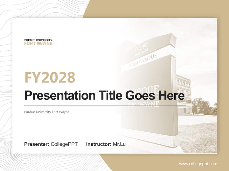 Purdue University Fort Wayne Academic Presentation/Research Findings Report PPT Template4:3 ratio PPT effect preview image5