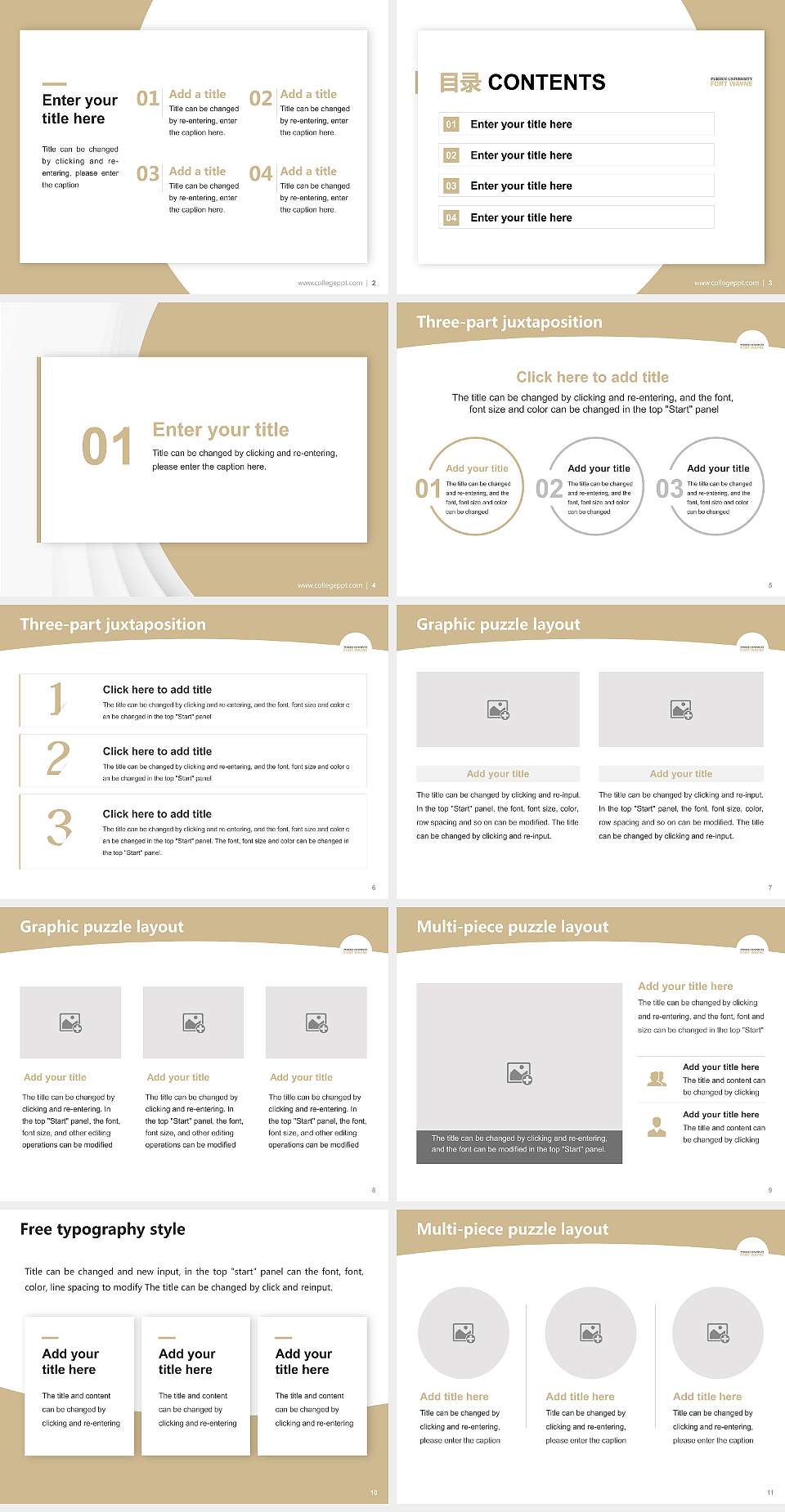 Purdue University Fort Wayne Academic Presentation/Research Findings Report PPT Template4:3 ratio PPT effect preview image2