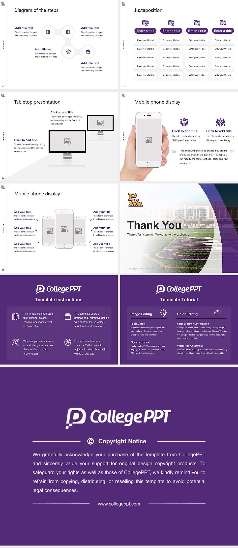 Prairie View a & M University Competition/Entrepreneurship Contest PPT Template4:3 ratio PPT effect preview image9