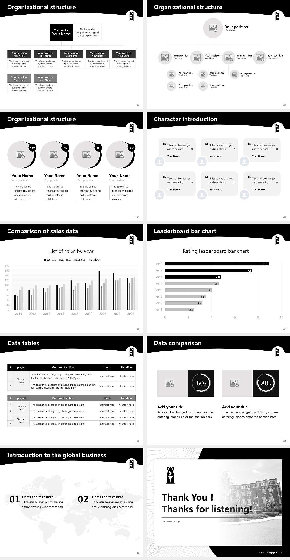 Providence College Academic Presentation/Research Findings Report PPT Template4:3 ratio PPT effect preview image4