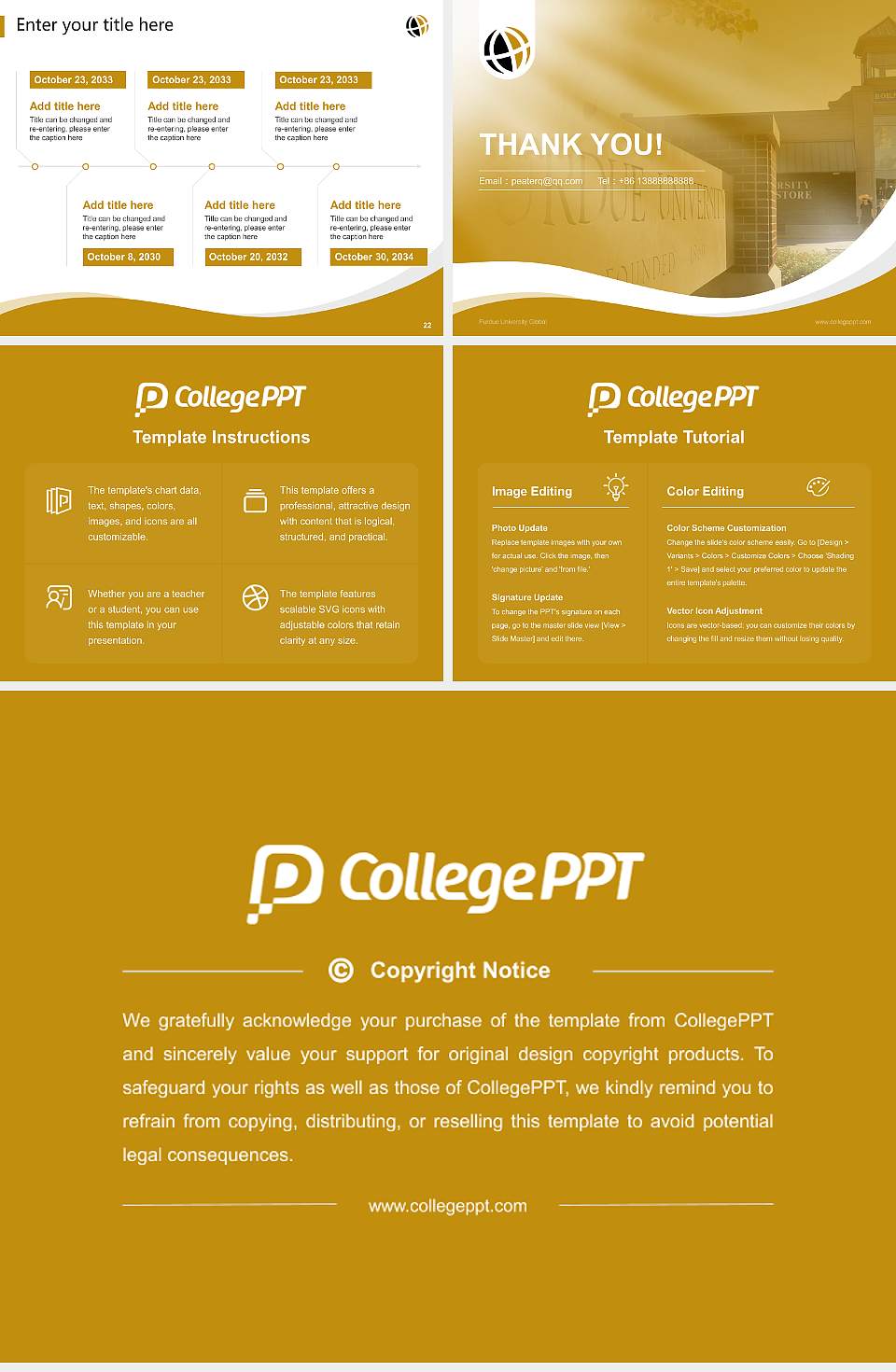 Purdue University Global Lecture Sharing and Networking Event PPT Template4:3 ratio PPT effect preview image4