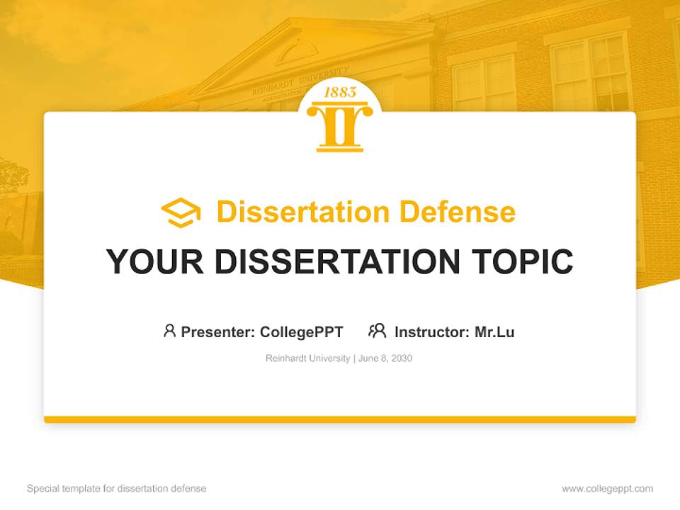 Reinhardt University Graduation Thesis Defense PPT Template4:3 ratio PPT effect preview image7