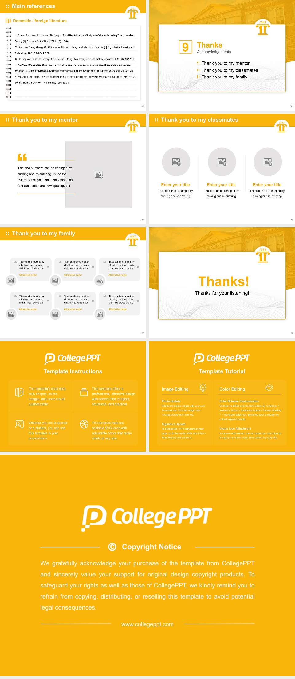 Reinhardt University Graduation Thesis Defense PPT Template4:3 ratio PPT effect preview image7