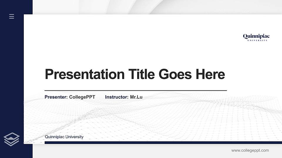 Quinnipiac University Thesis Proposal/Graduation Defense PPT Template16:9 ratio PPT effect preview image