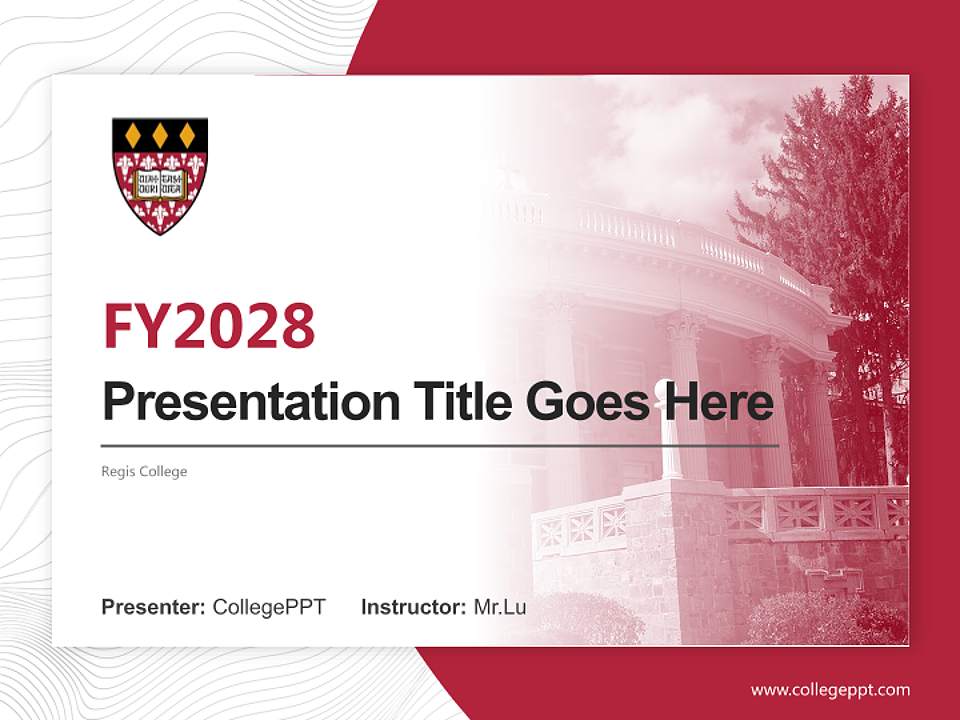 Regis College Academic Presentation/Research Findings Report PPT Template4:3 ratio PPT effect preview image5