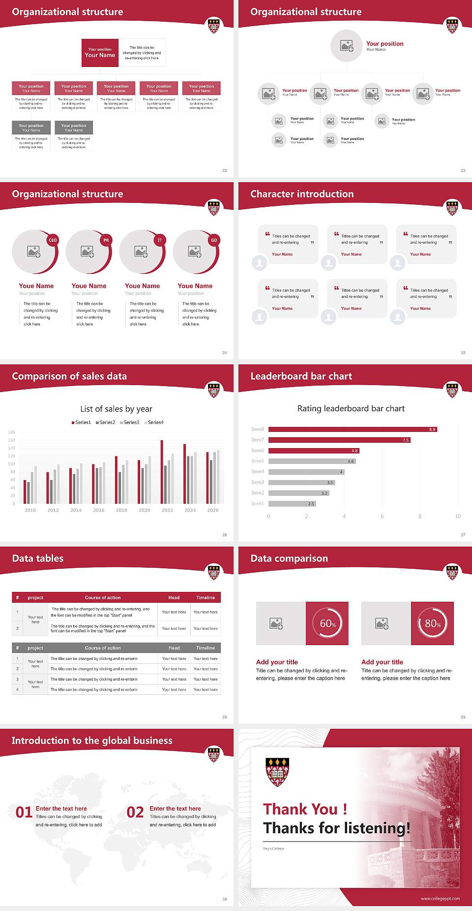 Regis College Academic Presentation/Research Findings Report PPT Template4:3 ratio PPT effect preview image4