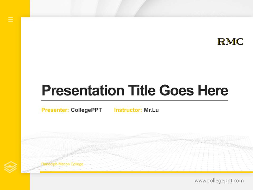 Randolph-Macon College Thesis Proposal/Graduation Defense PPT Template4:3 ratio PPT effect preview image5