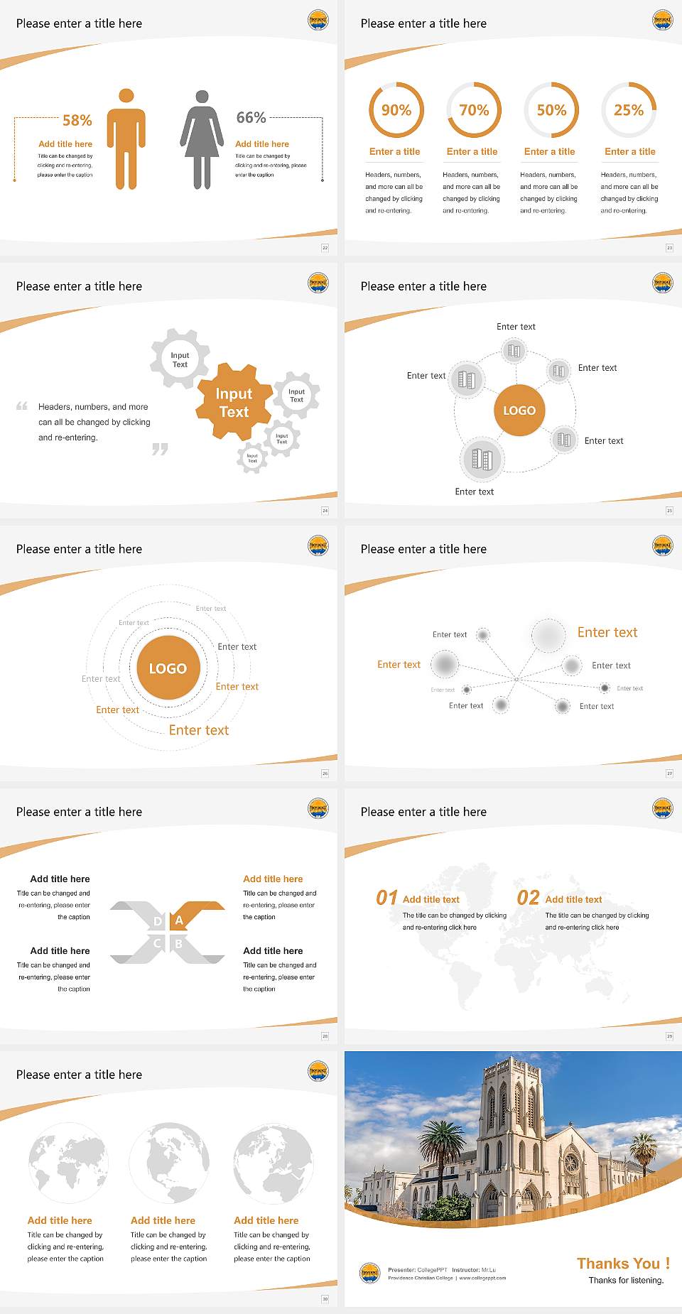 Providence Christian College Course/Courseware Creation PPT Template4:3 ratio PPT effect preview image4