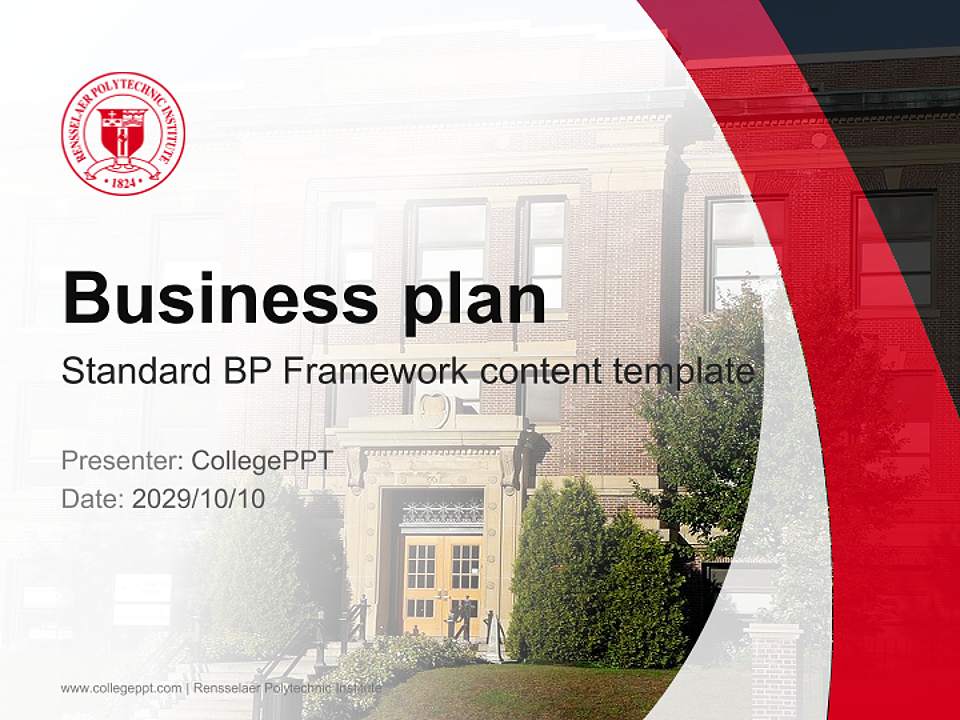 Rensselaer Polytechnic Institute Competition/Entrepreneurship Contest PPT Template4:3 ratio PPT effect preview image9