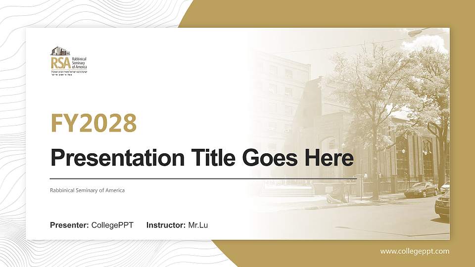 Rabbinical Seminary of America Academic Presentation/Research Findings Report PPT Template16:9 ratio PPT effect preview image