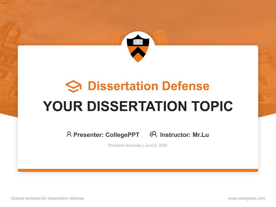 Princeton University Graduation Thesis Defense PPT Template4:3 ratio PPT effect preview image7