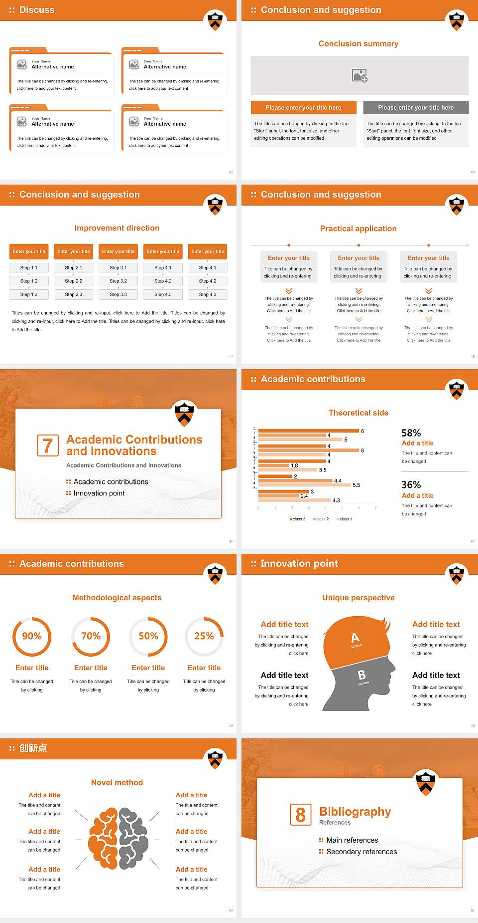 Princeton University Graduation Thesis Defense PPT Template4:3 ratio PPT effect preview image6