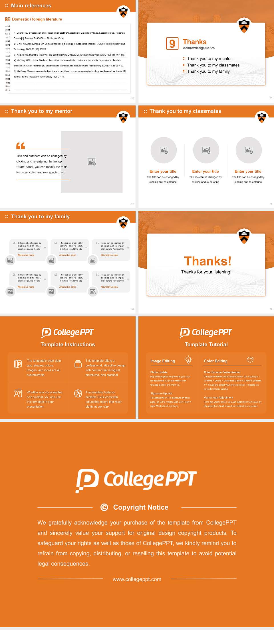 Princeton University Graduation Thesis Defense PPT Template4:3 ratio PPT effect preview image7