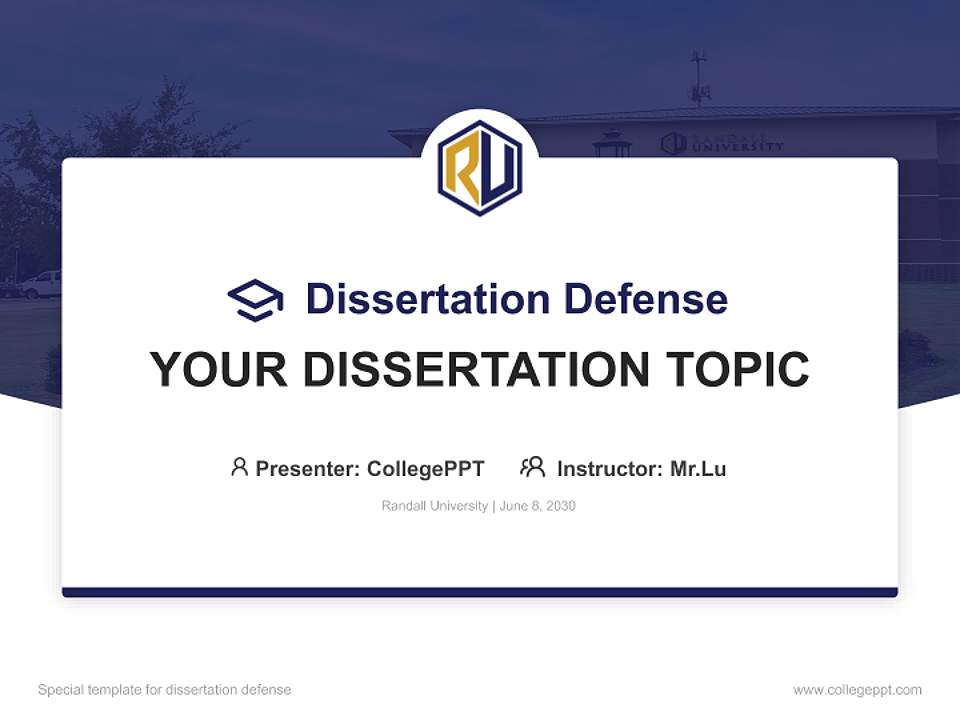 Randall University Graduation Thesis Defense PPT Template4:3 ratio PPT effect preview image7