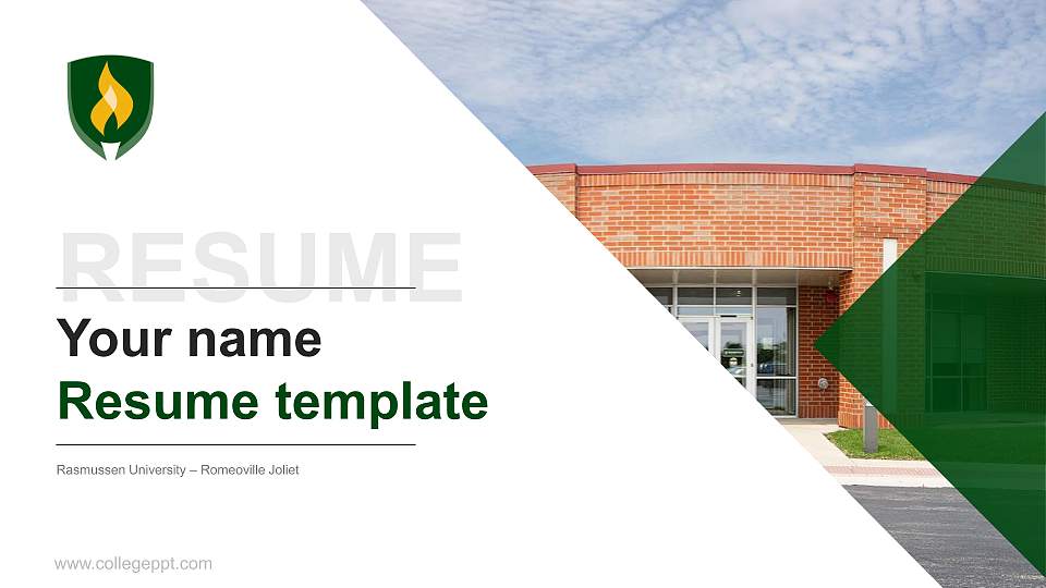 Rasmussen University – Romeoville Joliet Resume PPT Template16:9 ratio PPT effect preview image