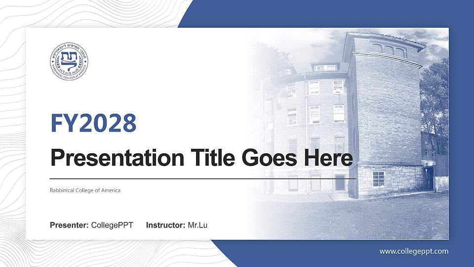 Rabbinical College of America Academic Presentation/Research Findings Report PPT Template16:9 ratio PPT effect preview image
