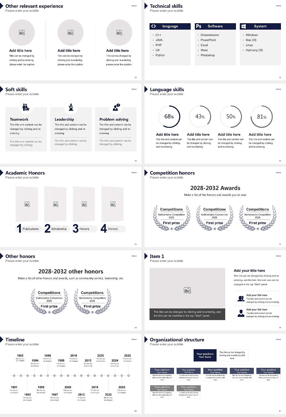 Quinnipiac University Resume PPT Template16:9 ratio PPT effect preview image3