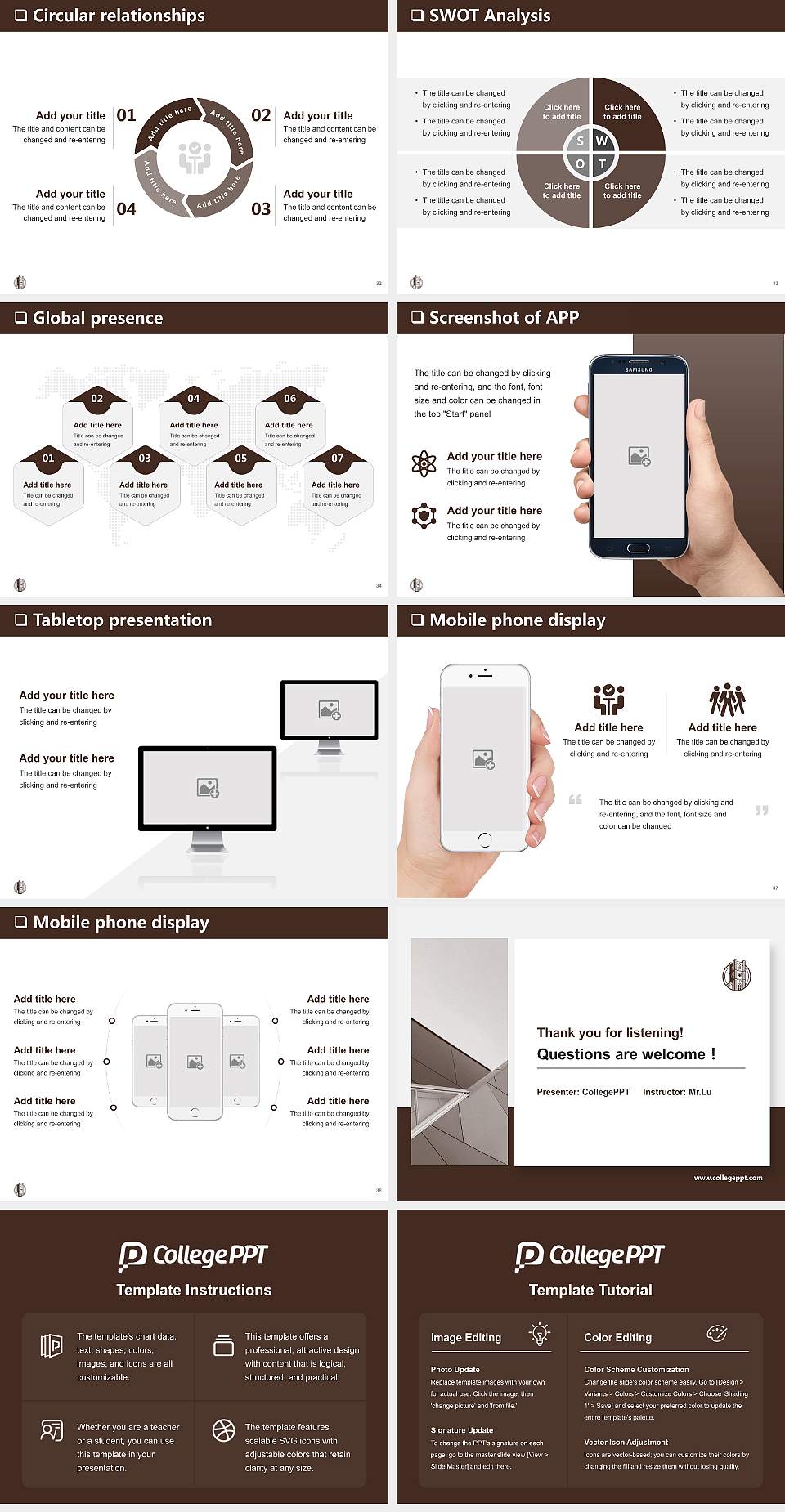 Quincy University General Purpose PPT Template4:3 ratio PPT effect preview image5