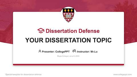 Regis College Graduation Thesis Defense PPT Template
