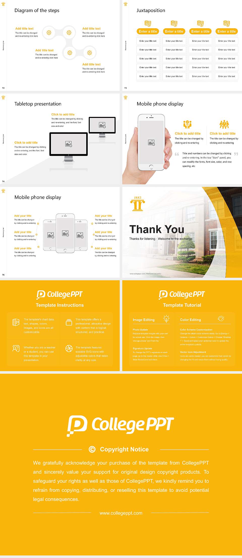 Reinhardt University Competition/Entrepreneurship Contest PPT Template4:3 ratio PPT effect preview image9