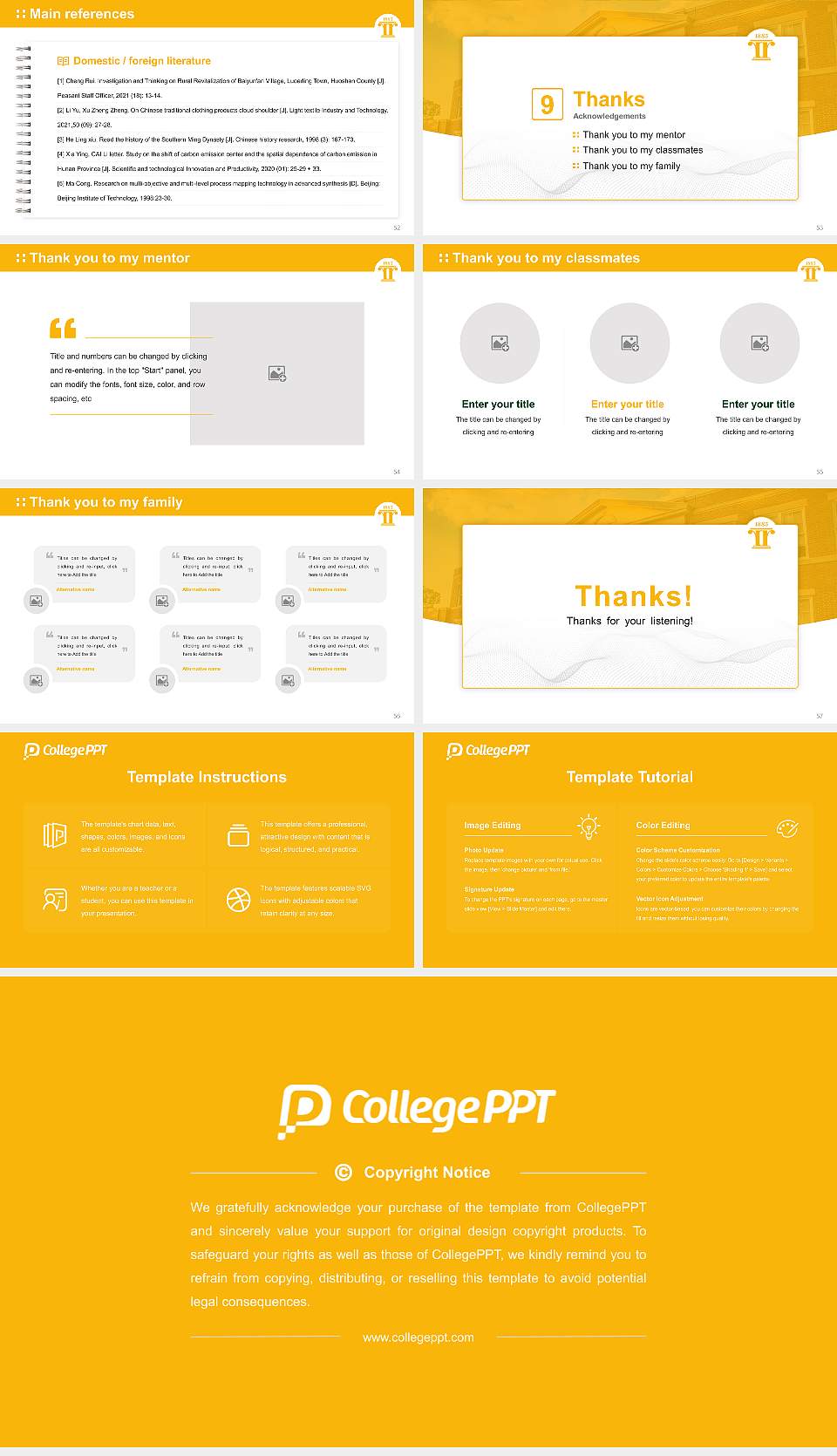 Reinhardt University Graduation Thesis Defense PPT Template16:9 ratio PPT effect preview image7