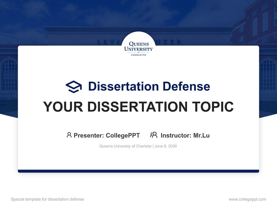 Queens University of Charlotte Graduation Thesis Defense PPT Template4:3 ratio PPT effect preview image7