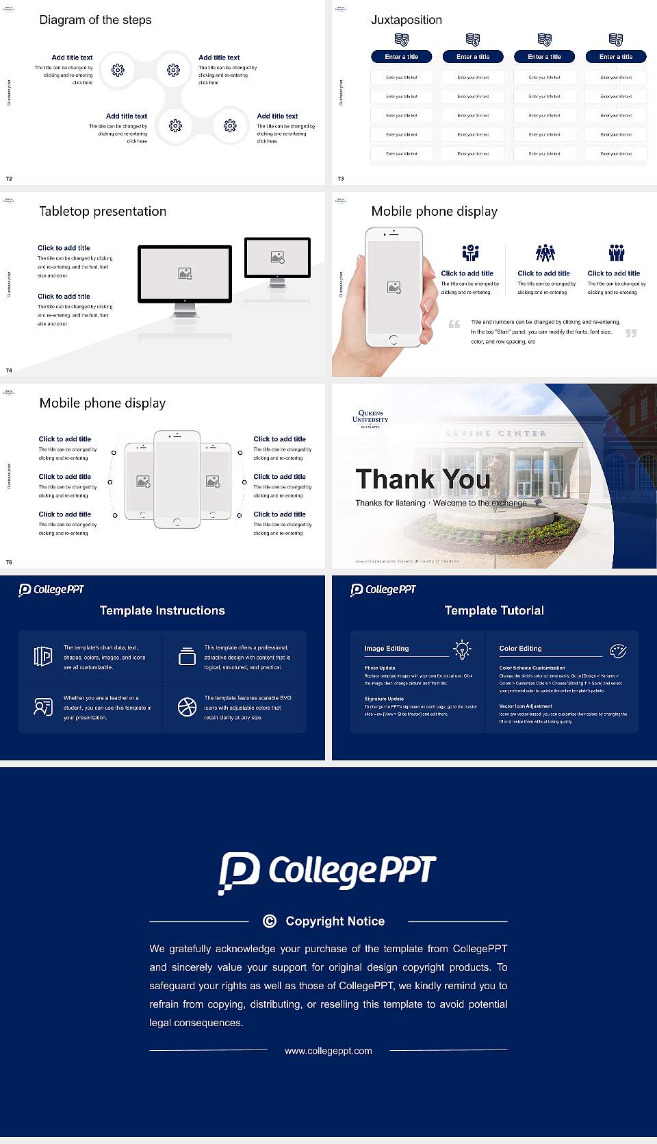 Queens University of Charlotte Competition/Entrepreneurship Contest PPT Template16:9 ratio PPT effect preview image9