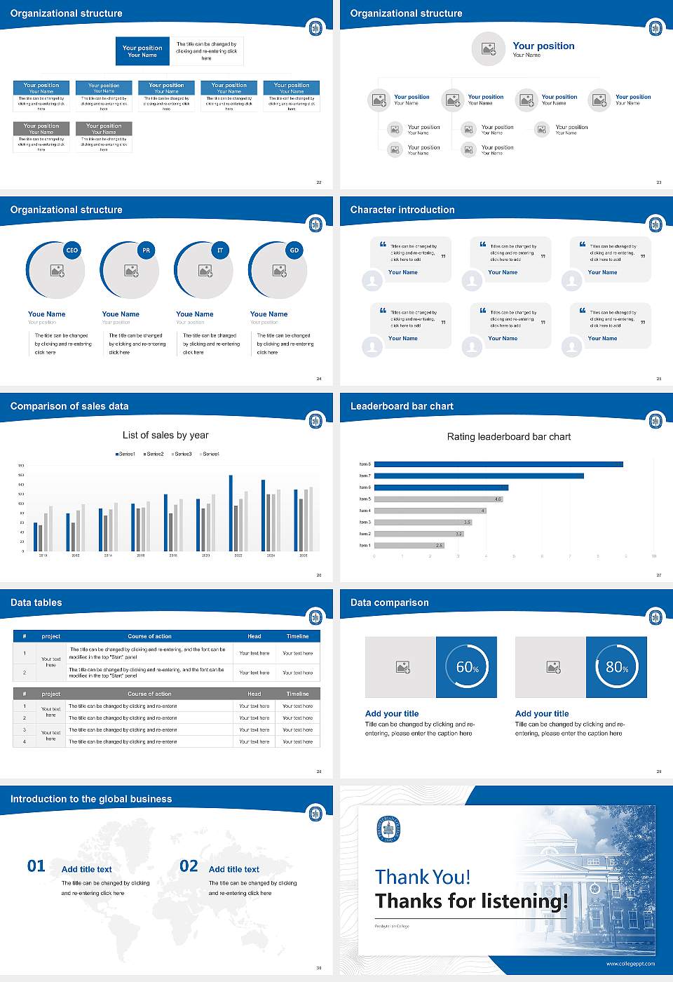 Presbyterian College Academic Presentation/Research Findings Report PPT Template16:9 ratio PPT effect preview image4