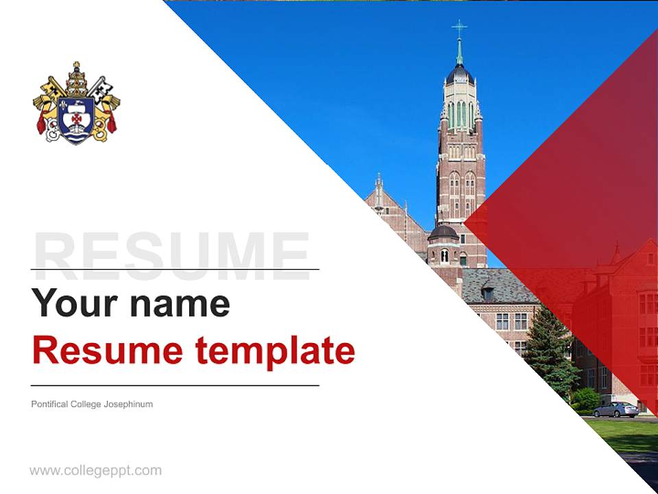 Pontifical College Josephinum Resume PPT Template4:3 ratio PPT effect preview image5