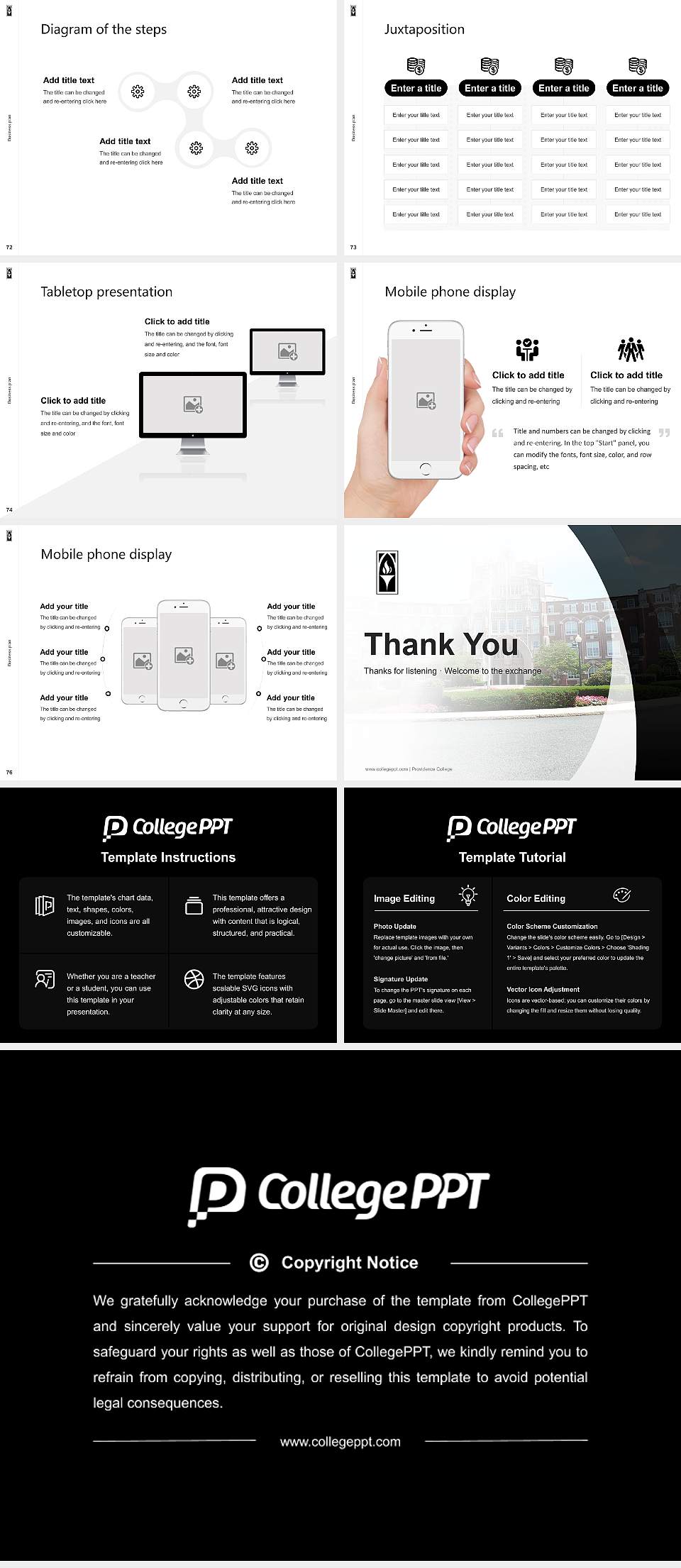 Providence College Competition/Entrepreneurship Contest PPT Template4:3 ratio PPT effect preview image9