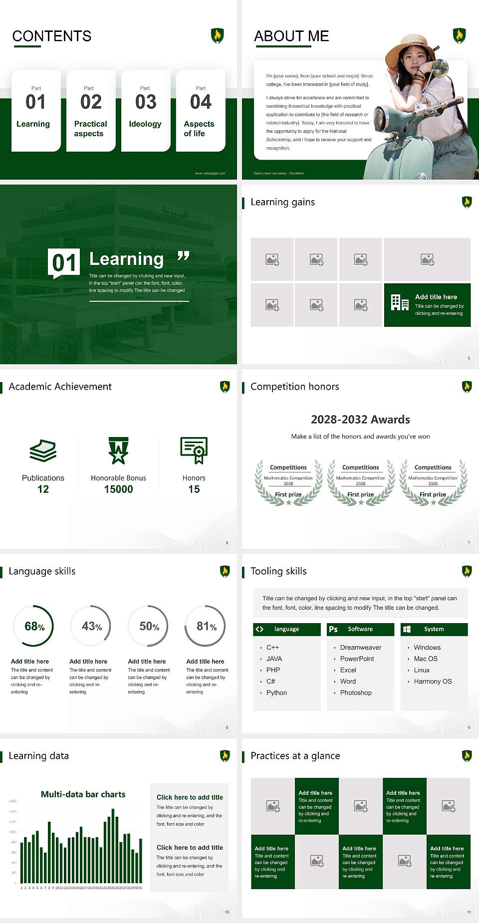 Rasmussen University – Rockford National Scholarship Defense PPT Template4:3 ratio PPT effect preview image2