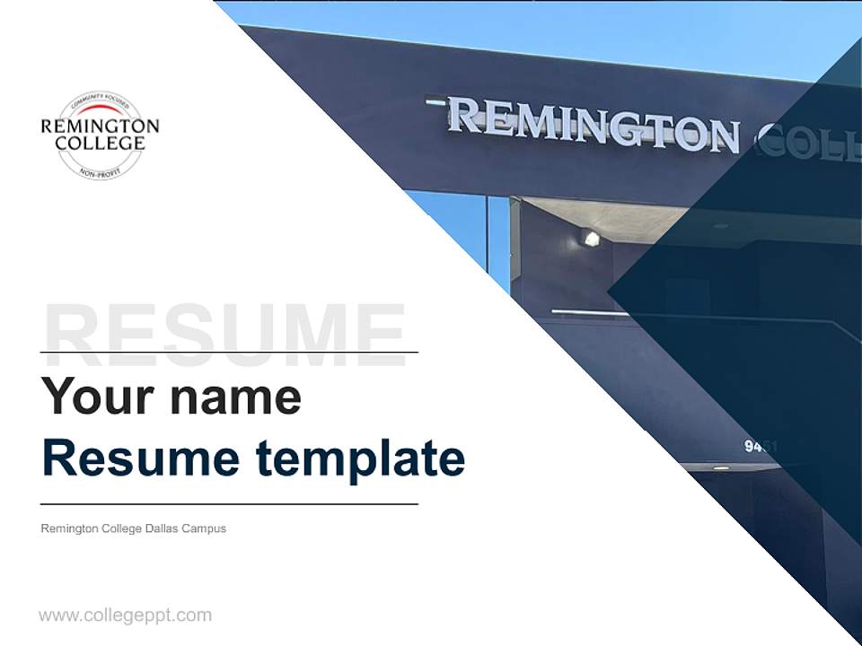 Remington College Dallas Campus Resume PPT Template4:3 ratio PPT effect preview image5