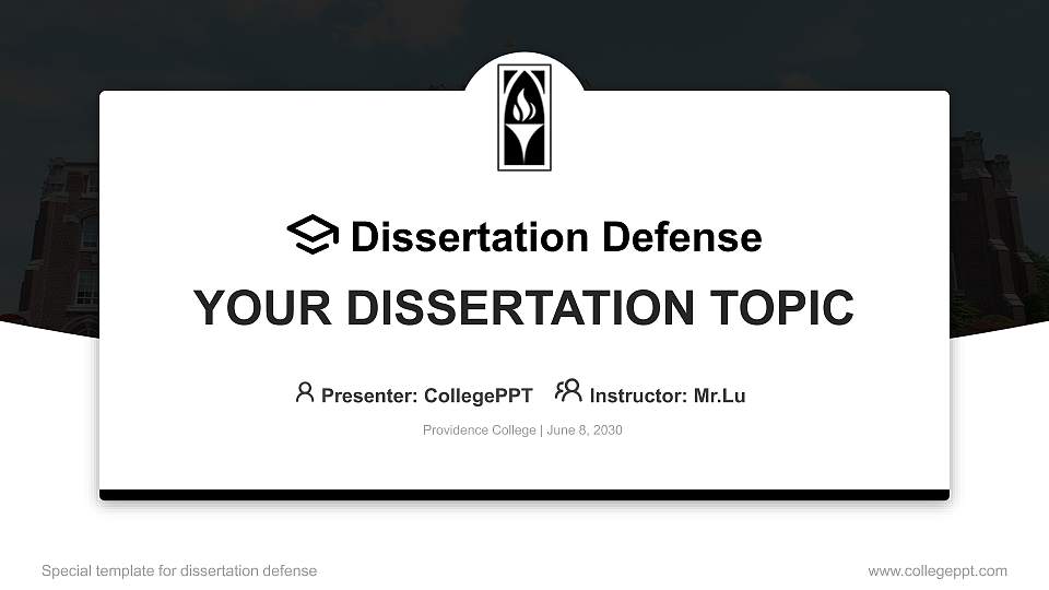 Providence College Graduation Thesis Defense PPT Template16:9 ratio PPT effect preview image