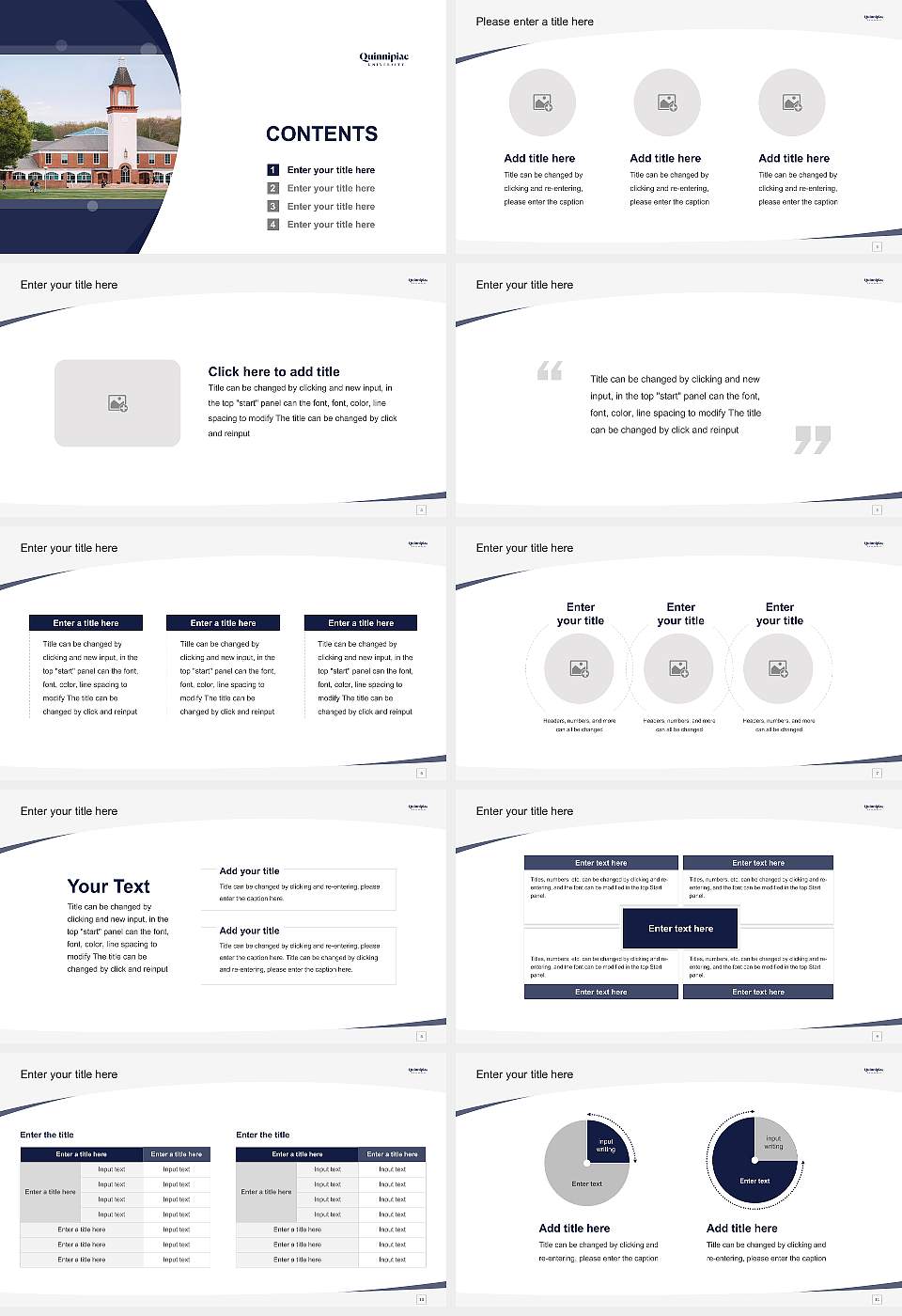 Quinnipiac University Course/Courseware Creation PPT Template16:9 ratio PPT effect preview image2