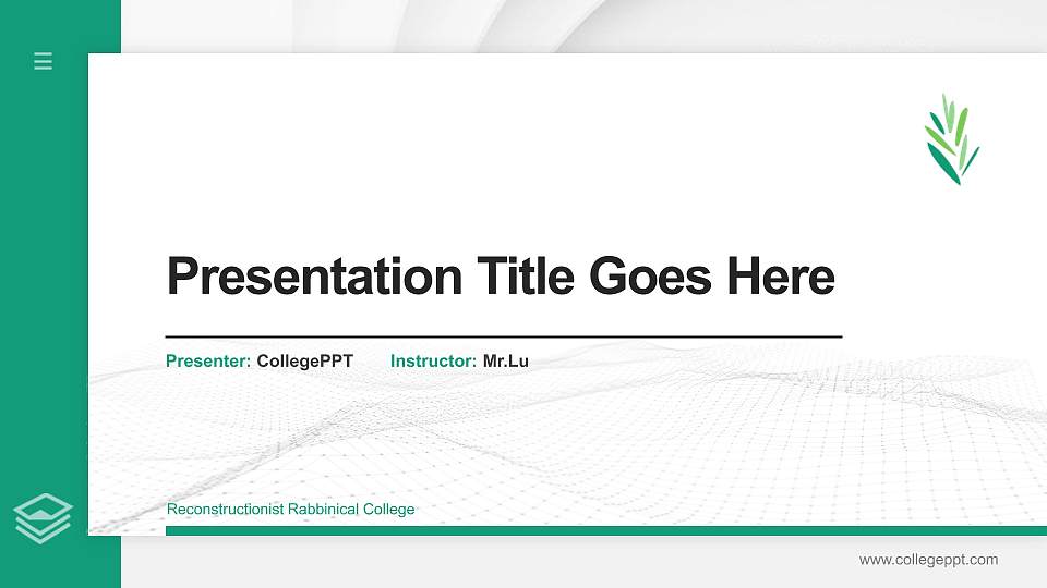 Reconstructionist Rabbinical College Thesis Proposal/Graduation Defense PPT Template16:9 ratio PPT effect preview image