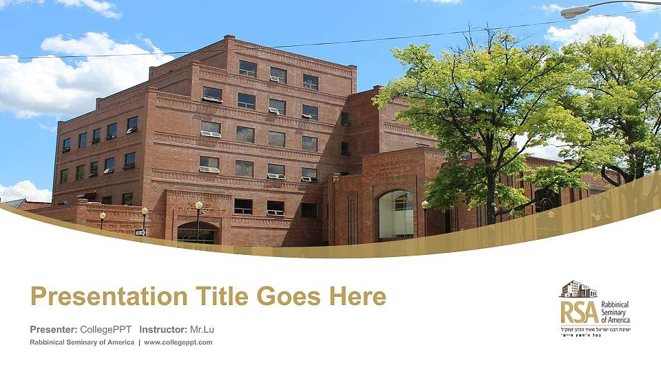 Rabbinical Seminary of America Course/Courseware Creation PPT Template16:9 ratio PPT effect preview image