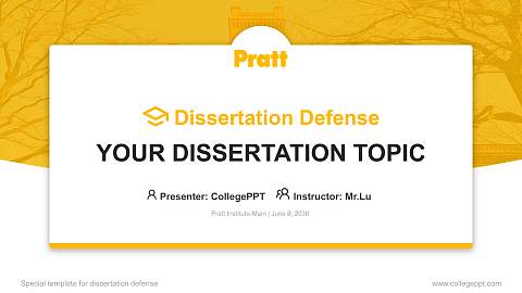 Pratt Institute-Main Graduation Thesis Defense PPT Template