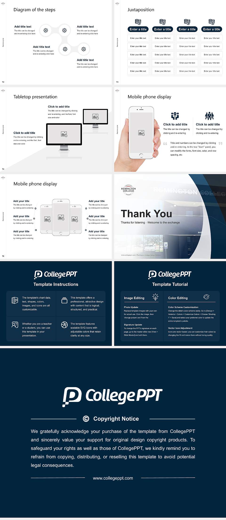 Remington College Dallas Campus Competition/Entrepreneurship Contest PPT Template4:3 ratio PPT effect preview image9