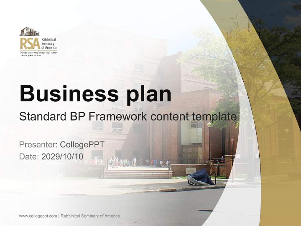 Rabbinical Seminary of America Competition/Entrepreneurship Contest PPT Template4:3 ratio PPT effect preview image9