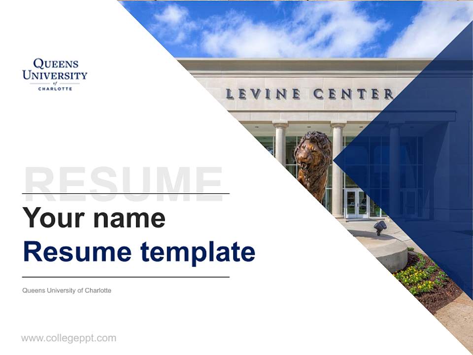 Queens University of Charlotte Resume PPT Template4:3 ratio PPT effect preview image5