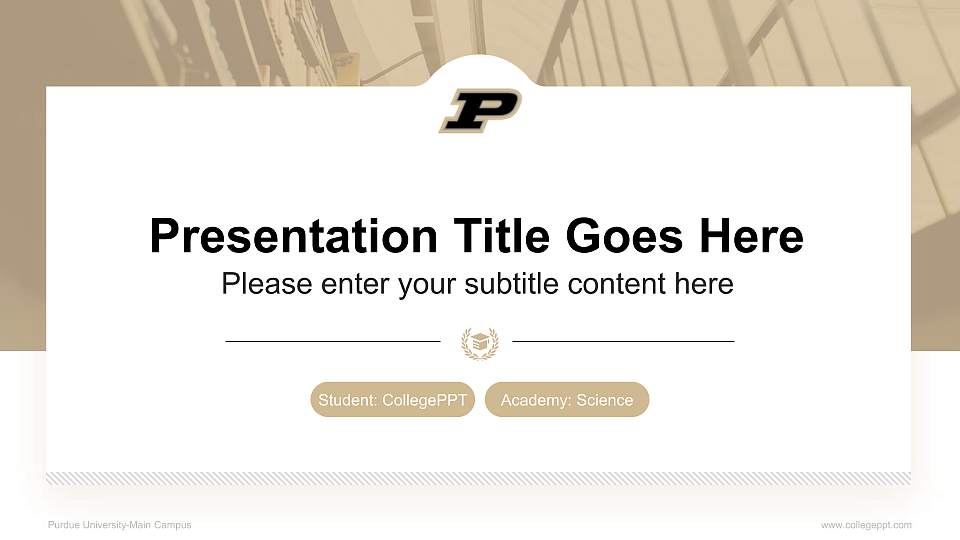 Purdue University-Main Campus National Scholarship Defense PPT Template16:9 ratio PPT effect preview image