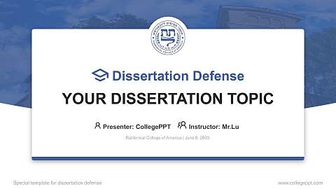 Rabbinical College of America Graduation Thesis Defense PPT Template