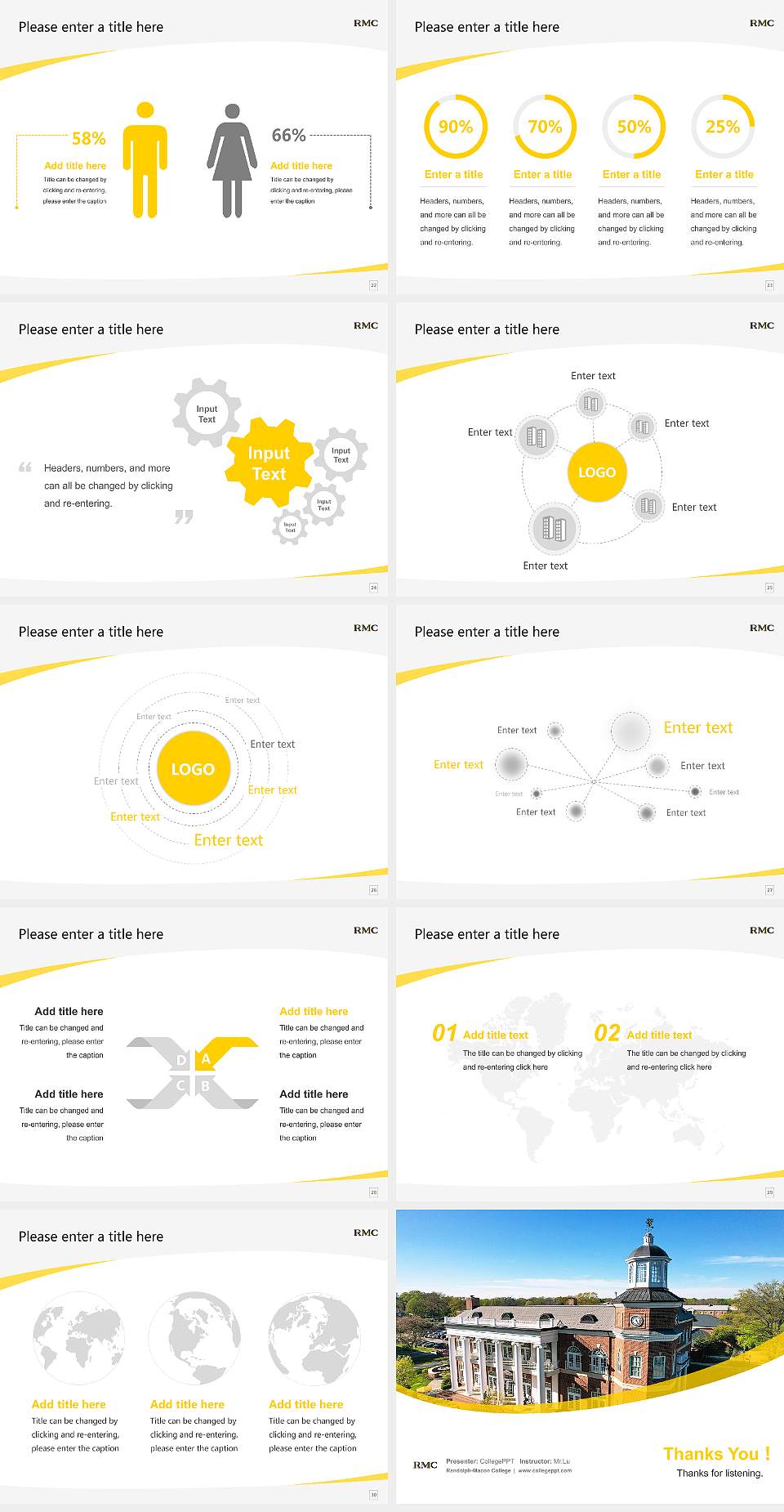 Randolph-Macon College Course/Courseware Creation PPT Template4:3 ratio PPT effect preview image4
