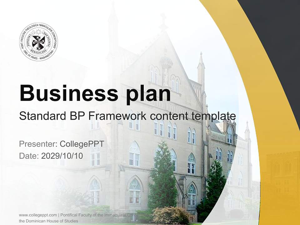 Pontifical Faculty of the Immaculate Conception at the Dominican House of Studies Competition/Entrepreneurship Contest PPT Template4:3 ratio PPT effect preview image9
