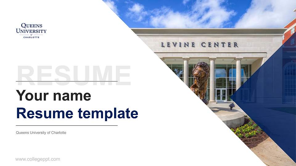 Queens University of Charlotte Resume PPT Template16:9 ratio PPT effect preview image