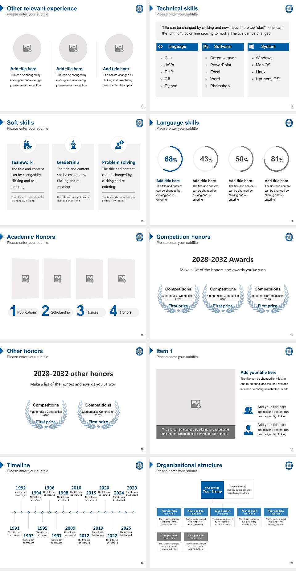 Presbyterian College Resume PPT Template4:3 ratio PPT effect preview image3